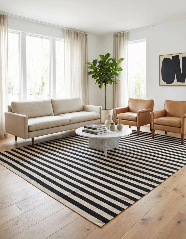 Detail image of 8' 6 x 11' 2  Hand Woven Kilim Modern Wool Rug