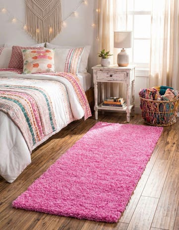 2' x 6' 5 Solid Shag Runner Rug