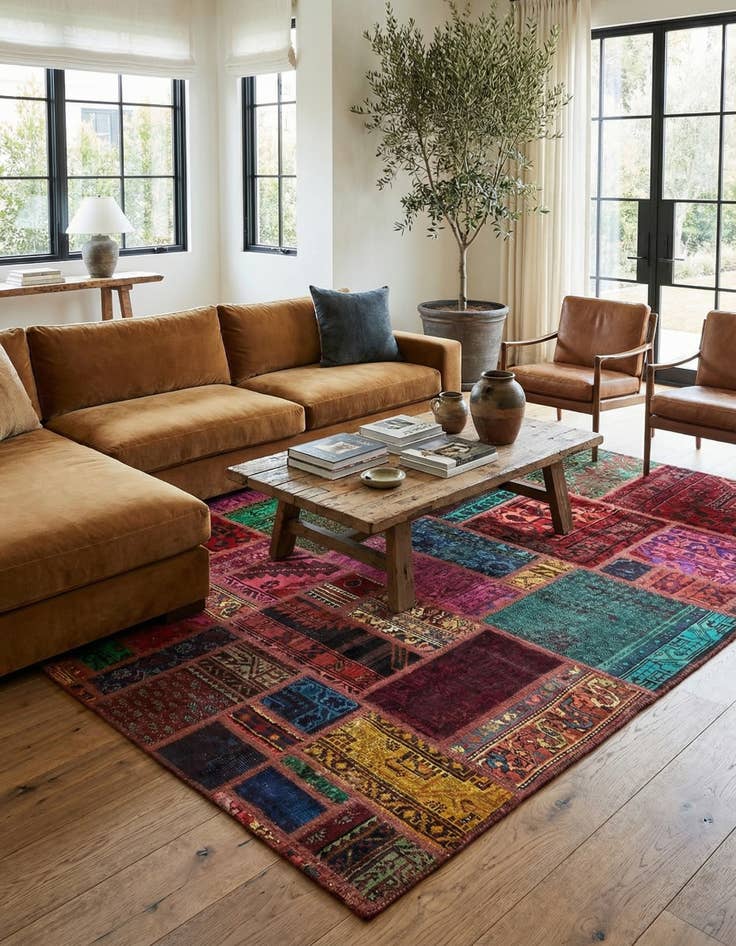 Detail image of  5' 8 x 7' 6  Hand Knotted Ultra Vintage Persian Wool Rug