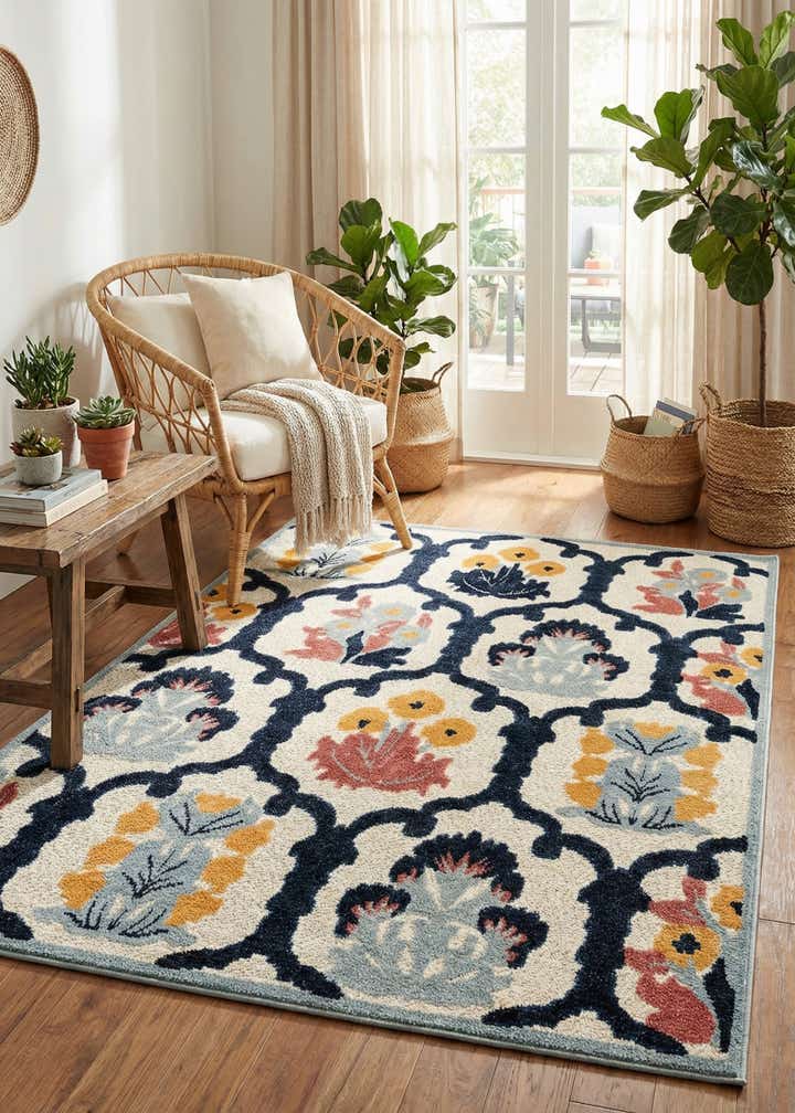 5' 3 x 8' Easy-Clean Belize Indoor / Outdoor Rug