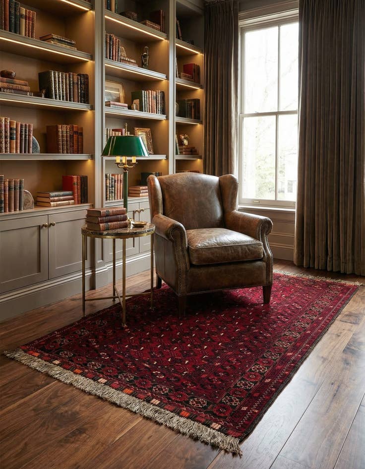 Detail image of 3' 5 x 6' 3  Hand Knotted Afghan Akhche Wool Rug