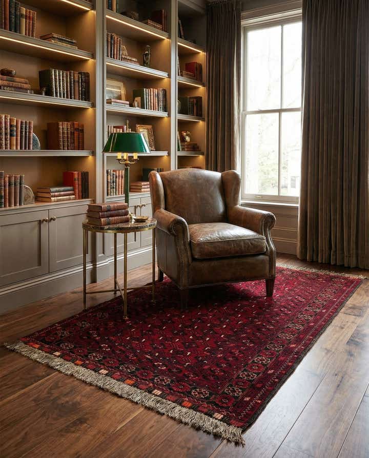 3' 5 x 6' 3 Hand Knotted Afghan Akhche Wool Rug