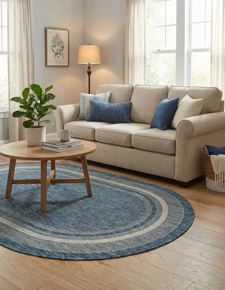 Detail image of 2' 7 x 4'  Washable Border Indoor / Outdoor Hearth Rug