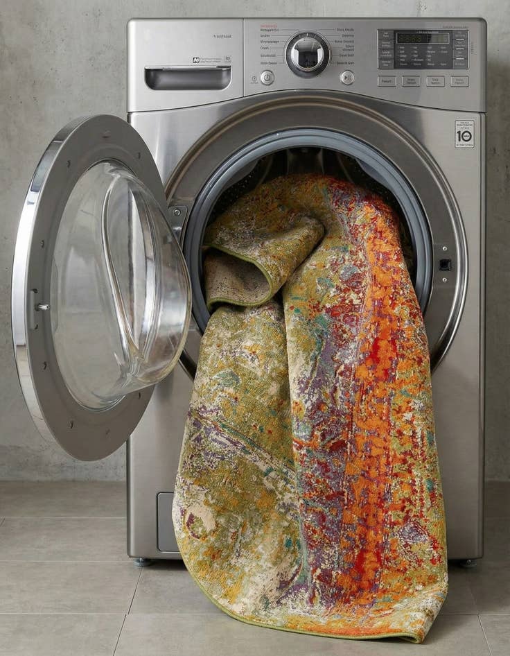 Detail image of 8' x 10'  Washable Modern Indoor / Outdoor Oval Rug