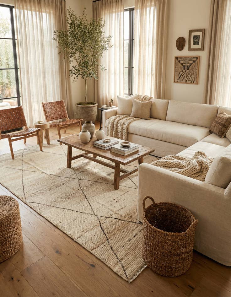 Detail image of 8' 3 x 10' 6  Hand Knotted Moroccan Wool Rug