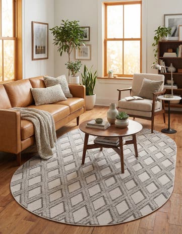Sandy Beige Arlo Oval Rug