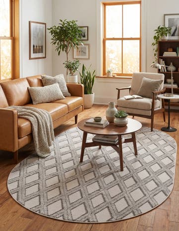 Sandy Beige Arlo Oval Rug