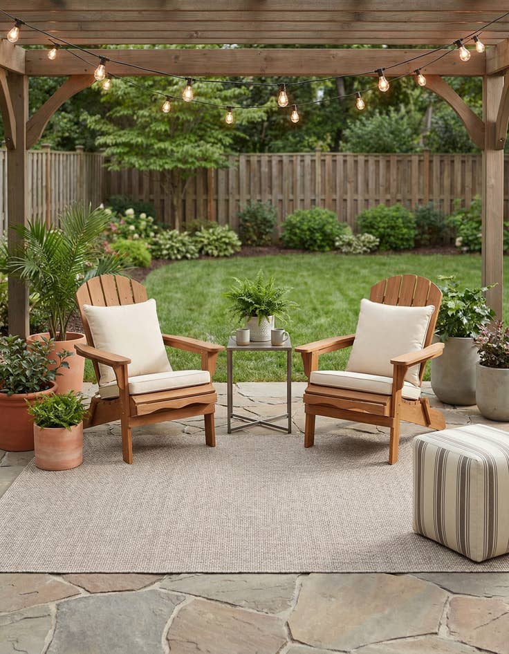 Detail image of 6' x 9'  Washable Solid Indoor / Outdoor Rug