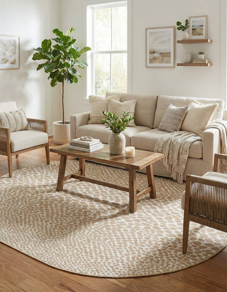 Detail image of 7' 10 x 10' Easy-Clean Jill Zarin Cape Town Indoor / Outdoor Oval Rug