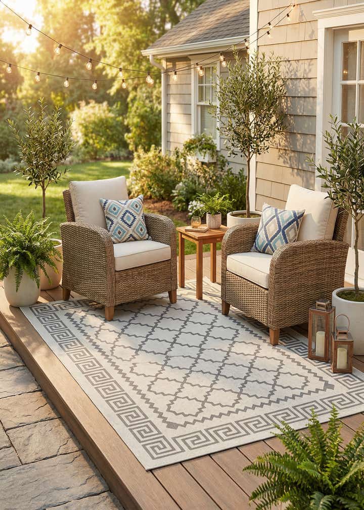 6' x 9' Easy-Clean Trellis Indoor / Outdoor Rug