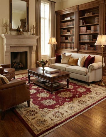 5' 7 x 8' 2 Hand Knotted Peshawar Ziegler Rug