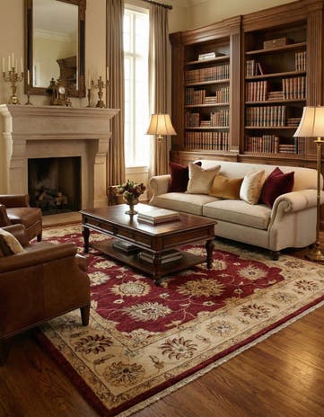 5' 7 x 8' 2 Hand Knotted Peshawar Ziegler Rug
