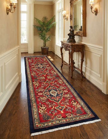 2' 7 x 6' 11 Hand Knotted Qom Persian Runner Rug