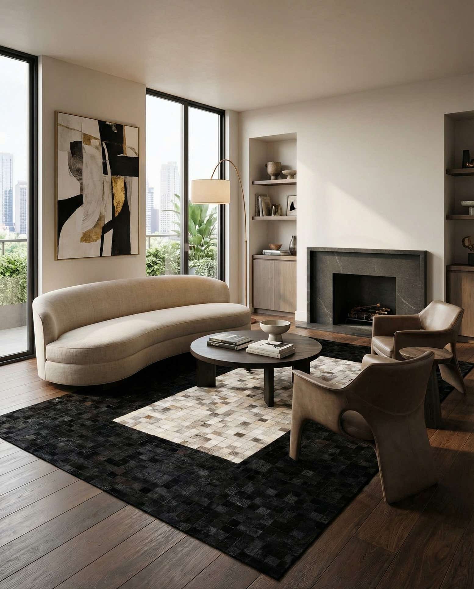 5' 1 x 7' 11 Cowhide - Patchwork Rug