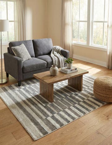 Gray and Ivory Odyssey Rug