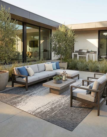 10' x 14' Easy-Clean Modern Indoor / Outdoor Rug