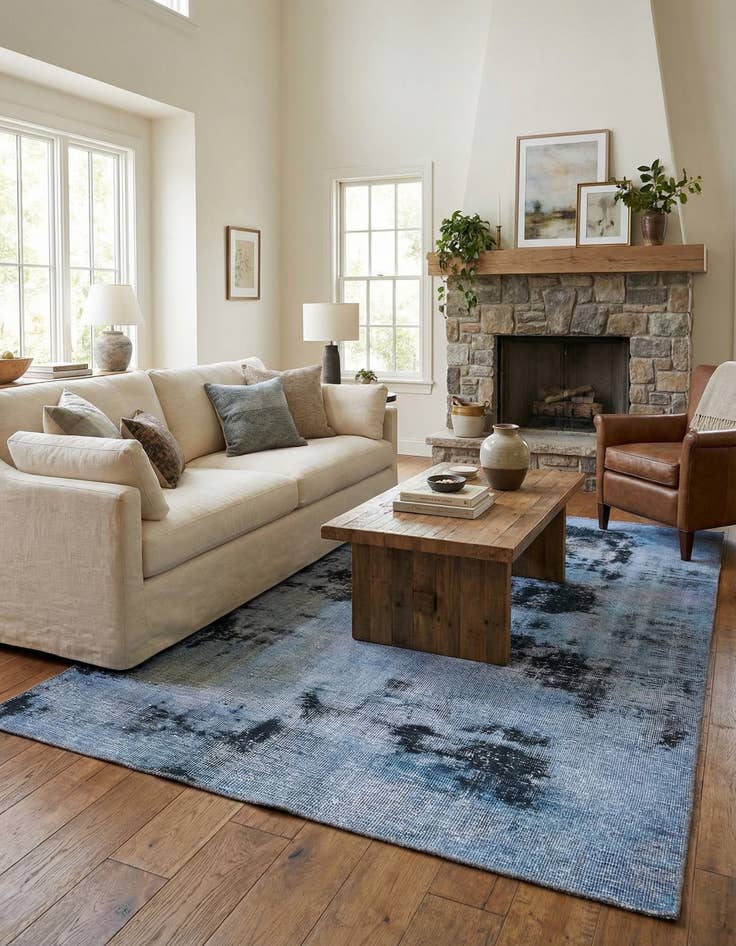 Detail image of 4' 9 x 9'  Hand Knotted Ultra Vintage Persian Wool Rug