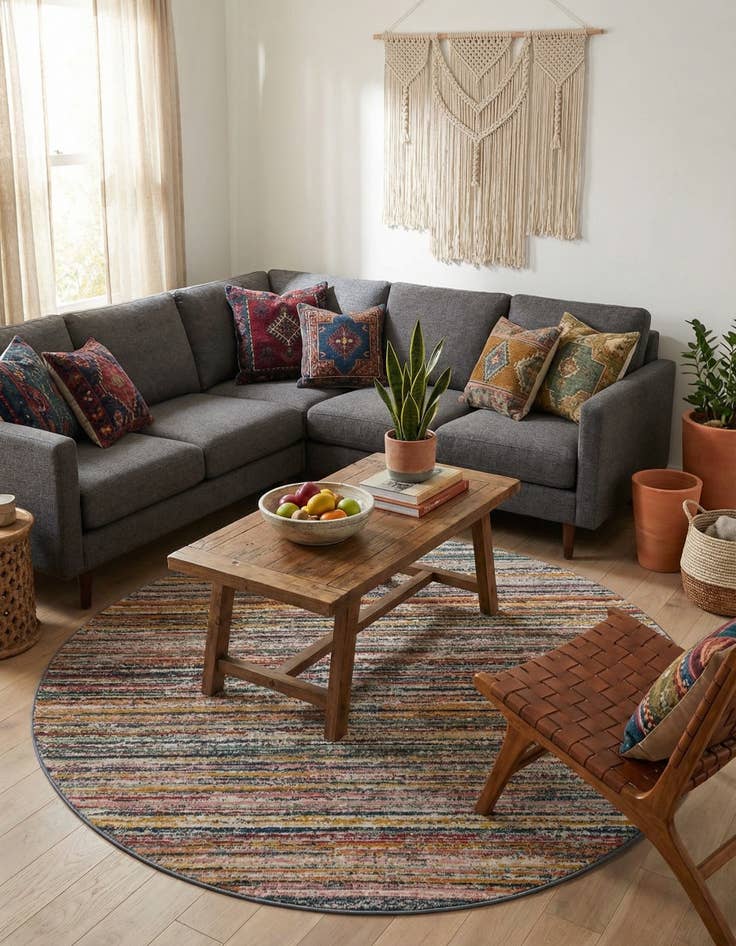 Detail image of  7' 3 x 7' 3 Gemstone Round Rug