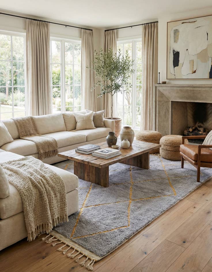 Detail image of 7' 4 x 9' 2  Hand Knotted Moroccan Wool Rug