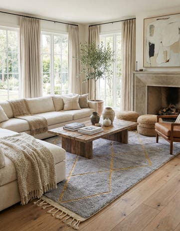7' 4 x 9' 2 Hand Knotted Moroccan Wool Rug