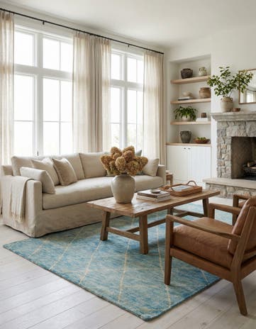 5' 9 x 7' 7 Hand Knotted Darya Wool Rug