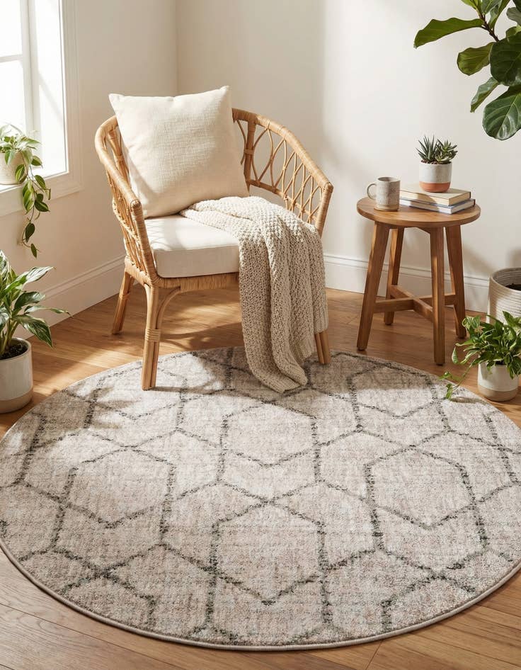 Detail image of  3' 3 x 3' 3 Eco Trellis Round Rug