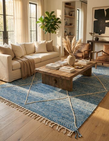 6' 7 x 10' 4 Hand Knotted Moroccan Wool Rug