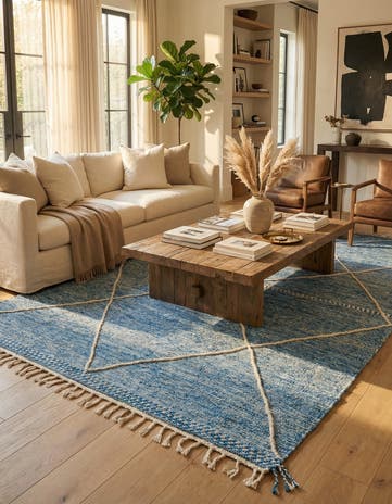6' 7 x 10' 4 Hand Knotted Moroccan Wool Rug