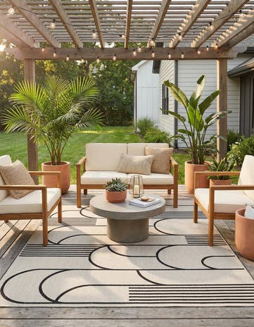 7' 10 x 10' Easy-Clean Modern Indoor / Outdoor Rug