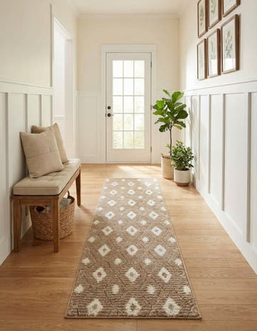 Caramel and Ivory Sepia Runner Rug