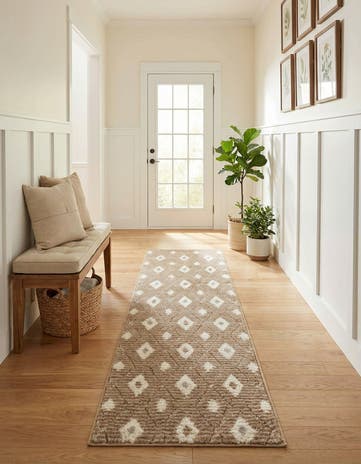 Caramel and Ivory Sepia Runner Rug