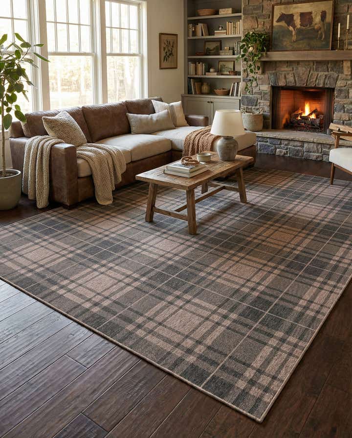 10' x 14' Easy-Clean Checkered Indoor / Outdoor Rug