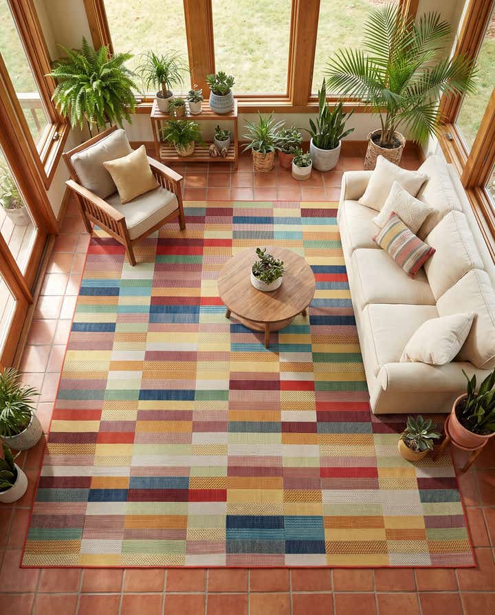 10' x 10' Easy-Clean Baja Indoor / Outdoor Square Rug