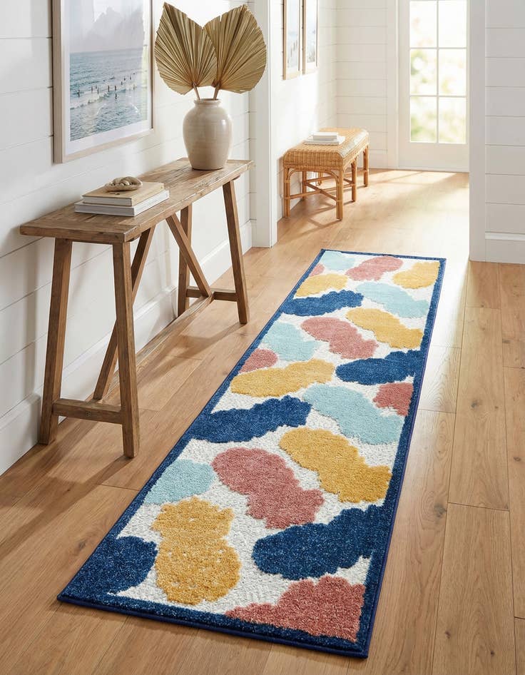 Detail image of 2' x 10'  Washable Belize Indoor / Outdoor Runner Rug