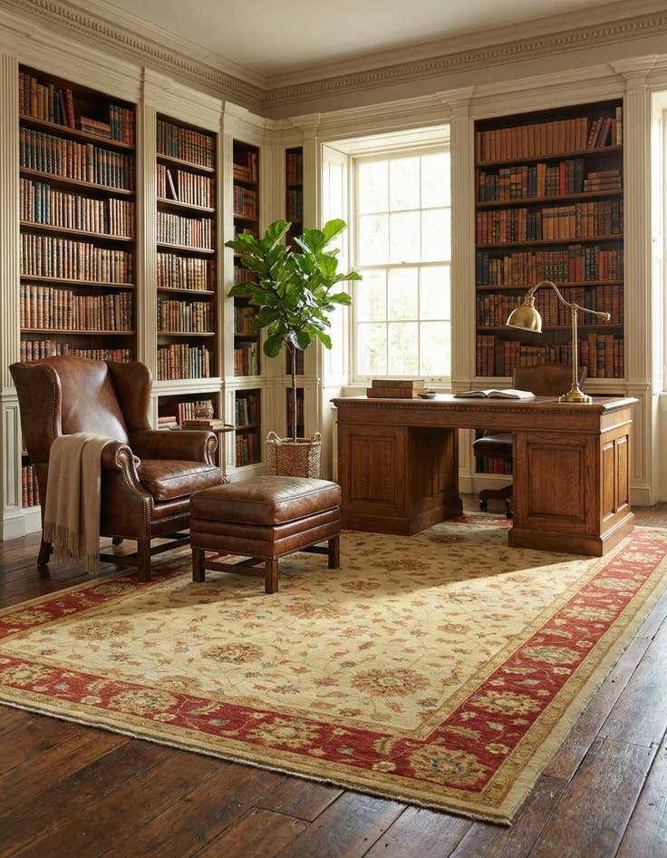 Detail image of  6' 9 x 9' 8  Hand Knotted Peshawar Ziegler Rug