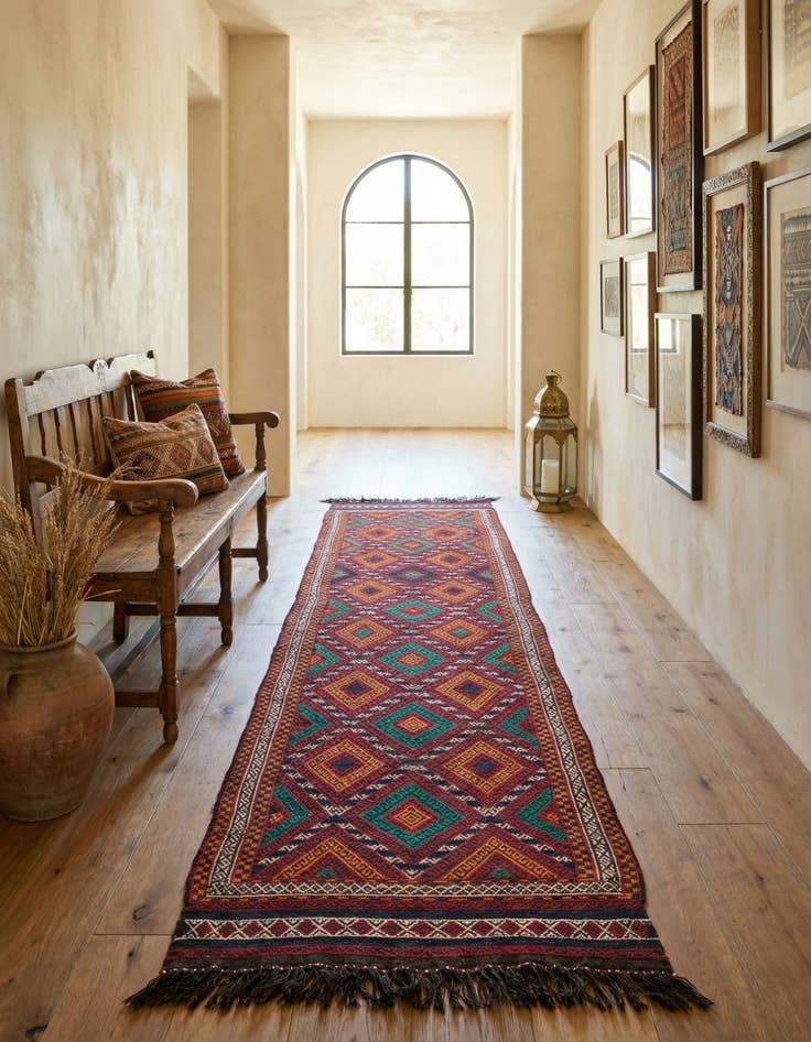 Detail image of 2' 5 x 10' 1  Hand Knotted Kilim Fars Persian Wool Runner Rug