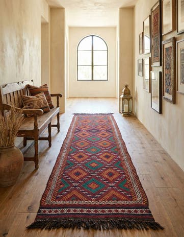 2' 5 x 10' 1 Hand Knotted Kilim Fars Persian Wool Runner Rug