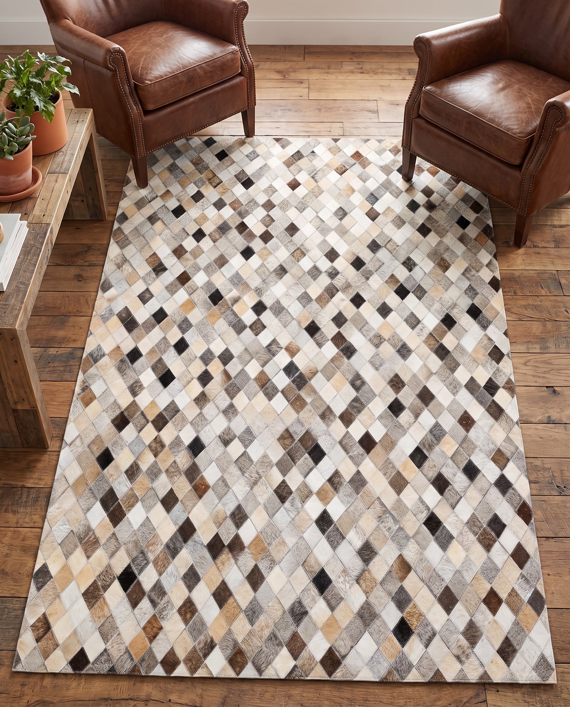 3' 11 x 6' 3 Cowhide Stocks Rug