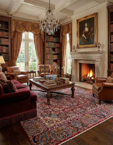 9' 6 x 12' 8 Hand Knotted Kashmar Persian Wool Rug