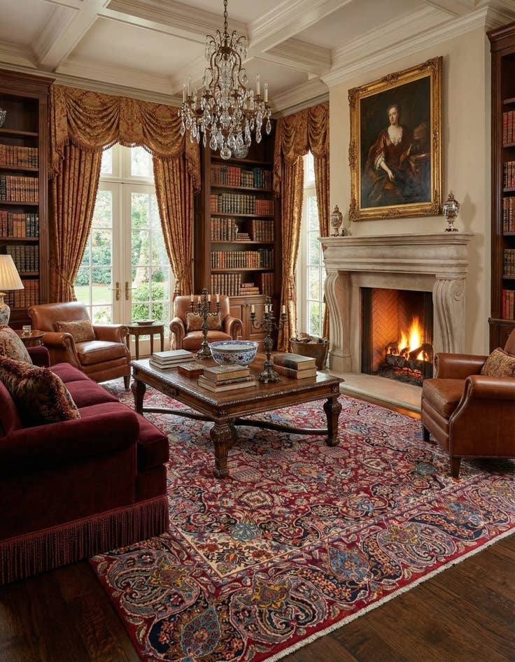 Detail image of 9' 6 x 12' 8  Hand Knotted Kashmar Persian Wool Rug