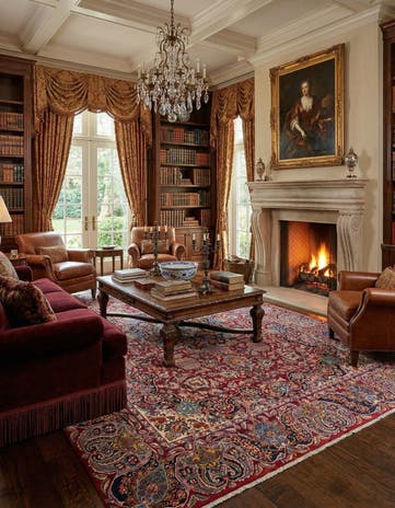9' 6 x 12' 8 Hand Knotted Kashmar Persian Wool Rug