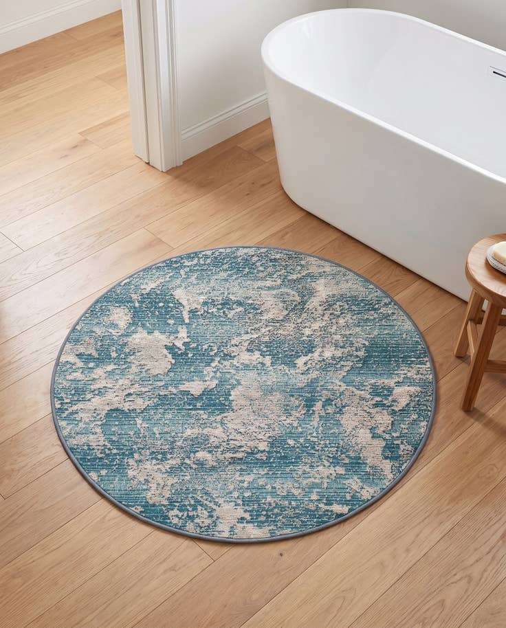 Detailfoto van 95cm x 95cm Makkelijk schoon te maken Modern Binnen / buiten Rond Vloerkleed