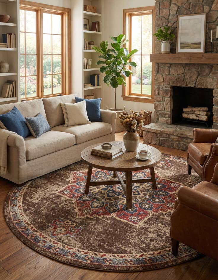 Detail image of 8' x 8' Arcadia Round Rug