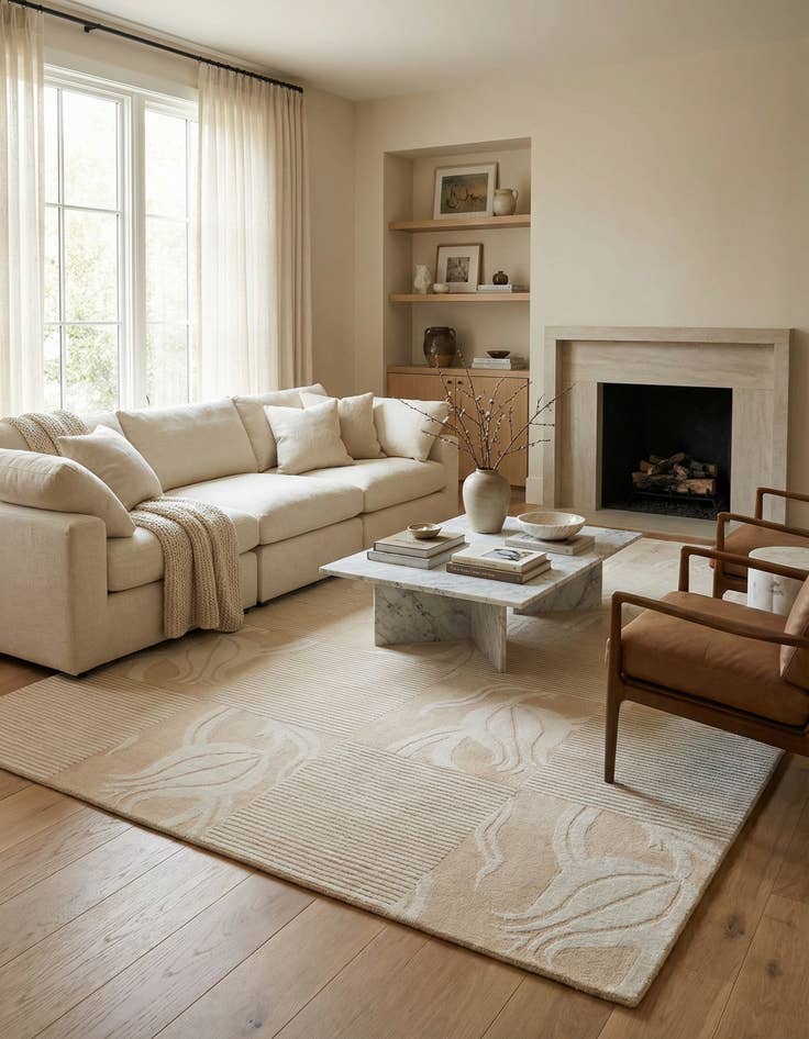 Detail image of 5' 7 x 8' Hand Knotted Darya Wool Rug