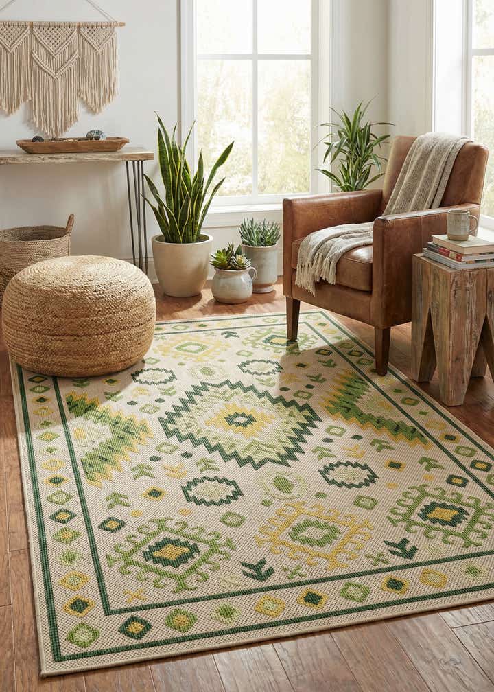 5' 3 x 8' Easy-Clean Baja Indoor / Outdoor Rug