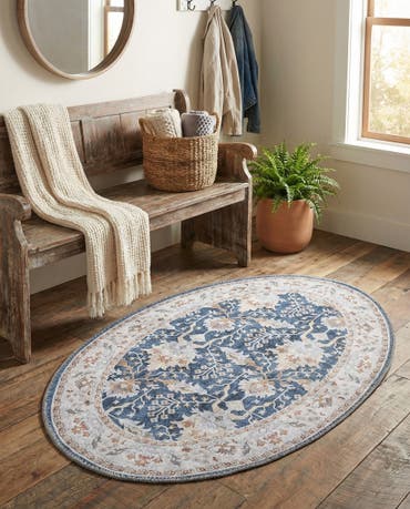  2' x 3' 1  Washable Timeless Oval Rug