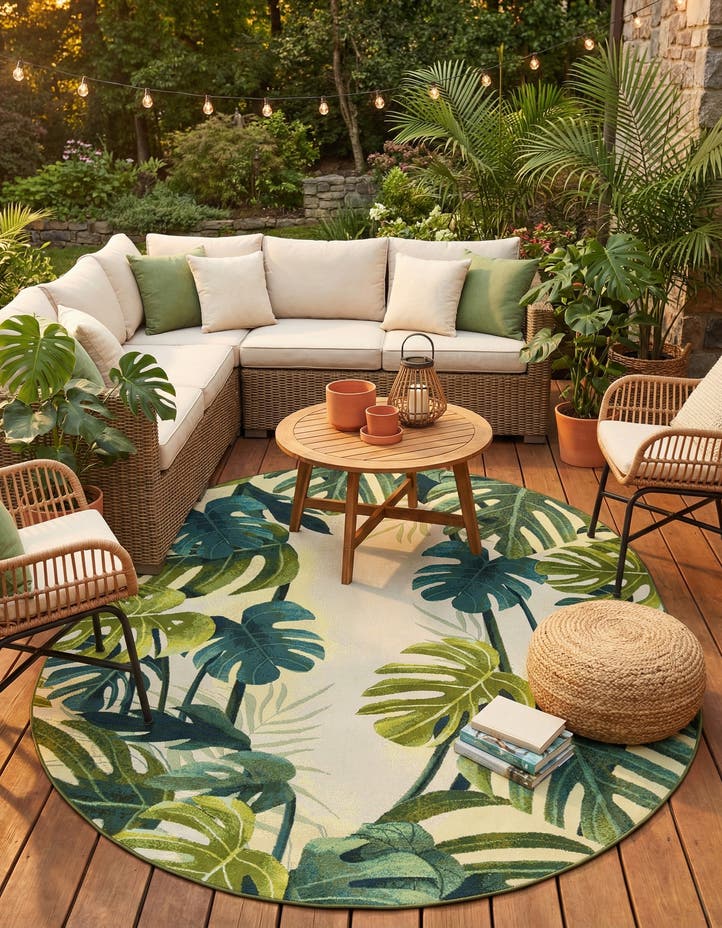 7' 10 x 10' Easy-Clean Botanical Indoor / Outd...