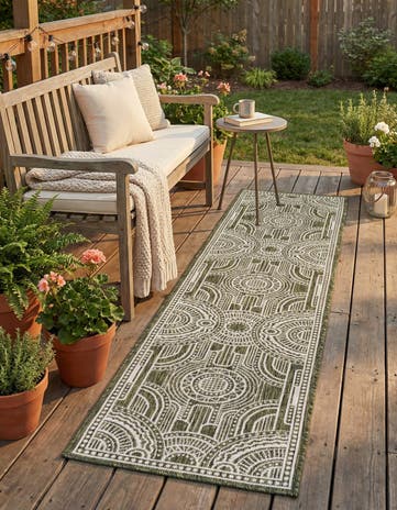 2' x 8' Easy-Clean Traditional Indoor / Outdoor Runner Rug