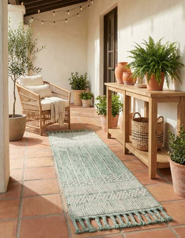 2' 2 x 8' 2 Easy-Clean Eco Bohemian Indoor / Outdoor Runner Rug