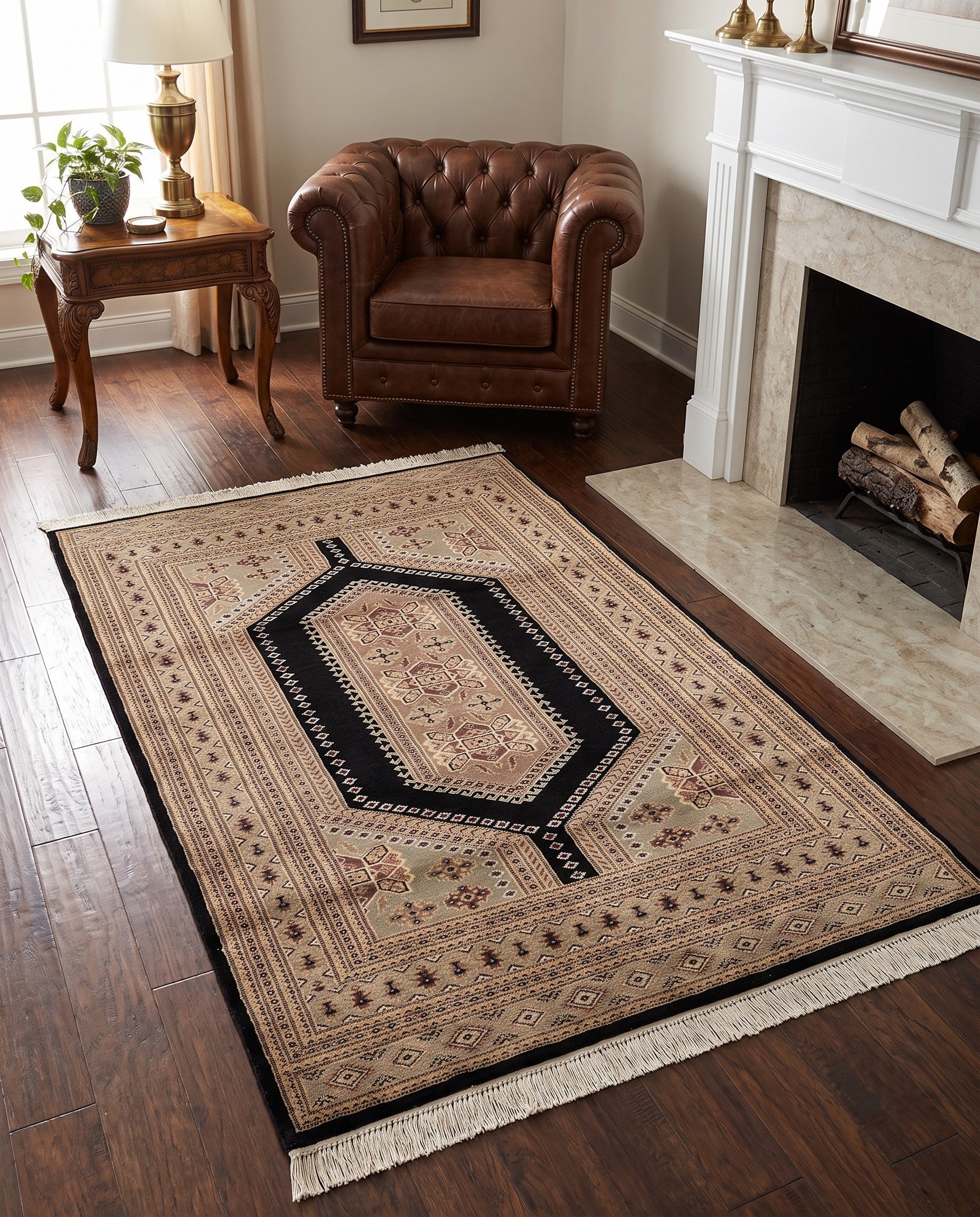 4' 3 x 6' 5 Hand Knotted Bokhara Oriental Rug
